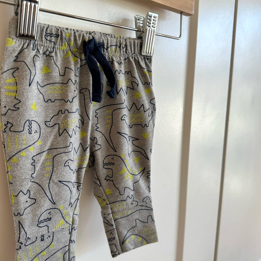 Cat & Jack Grey Dino Jogger Pants - NB Newborn